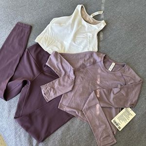 Lululemon Bundle NWT swiftly crop sz 6 & Like new tank sz 6 leggings sz 4